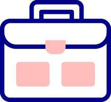 A briefcase icon with two compartments vector