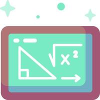 A tablet with a triangle on it and a math equation vector