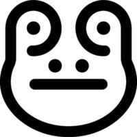 A black and white frog face with two eyes vector