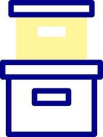 A blue box with a yellow light on top vector