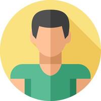 A flat icon of a man in a green shirt vector