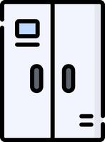 A refrigerator with two doors open vector