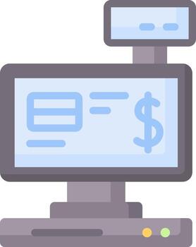 A computer with a dollar sign on it vector