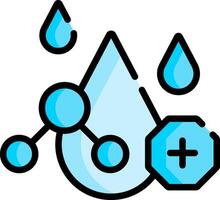 Water drop icon with a plus symbol and two drops vector