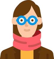 A woman wearing glasses and a scarf vector