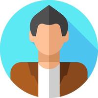 A man in a brown jacket is shown in a flat design vector