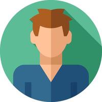 A flat icon of a man with long hair vector