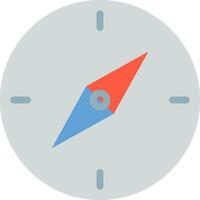 A compass icon with a red arrow pointing to the right vector