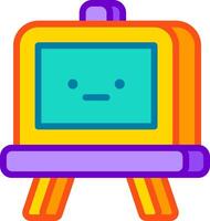 A cartoon character on an easel with a face vector