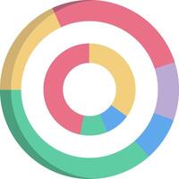 A colorful pie chart with a circle in the center vector