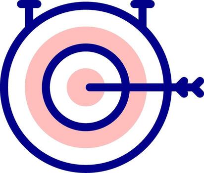 A target with an arrow in the center of it vector