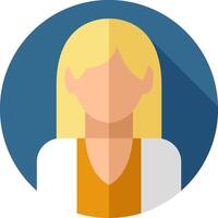 A woman with long hair in a flat design vector