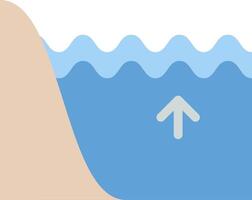 A wave is shown with an arrow pointing up vector