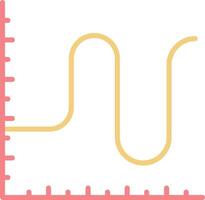 A line graph with a curve and a curve vector