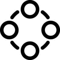 A circle with four circles in it vector