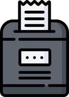 A black and white image of a receipt printer vector