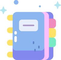 An illustration of a notebook with a pen inside vector