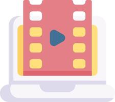 A laptop with a player icon vector