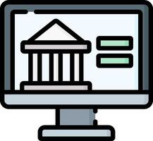 A computer screen with a building on it vector