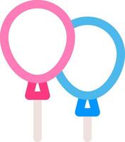 Two lollipops with pink and blue handles vector