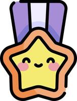 A cartoon star with a smile on its face vector
