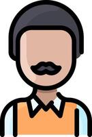 A man with a mustache and a hat vector