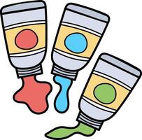 Three paint cans with paint on them vector