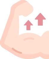 A cartoon illustration of a man's arm with arrows pointing up vector