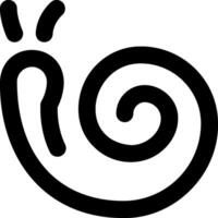 A black and white snail symbol with a spiral vector