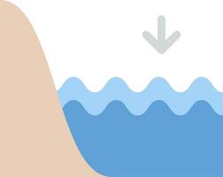 A wave is shown with a blue arrow pointing up vector