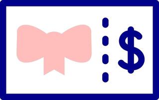 A pink bow and dollar sign vector