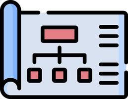 A document with a diagram on it vector