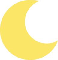 A yellow crescent with a white background vector