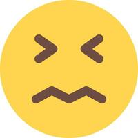 A sad emoticor with a frown face vector