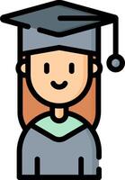 A cartoon graduate wearing a cap and gown vector