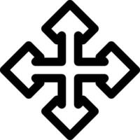 Cross symbol with arrows vector