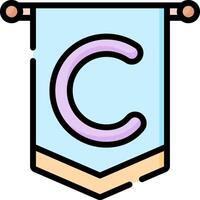 A banner with the letter c on it vector