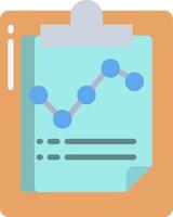 A clipboard with a graph on it vector
