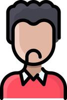 A man with a mustache and a red shirt vector
