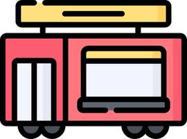A red and yellow bus with a window vector