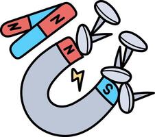 A cartoon of a magnet and a magnet with a magnet vector