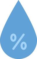 A blue drop with a percentage symbol on it vector