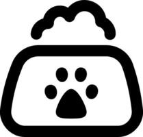 A black and white icon of a dog's paw vector