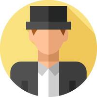 A man in a top hat and suit with a long shadow vector