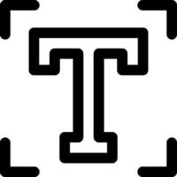 The letter t in a square with a black outline vector