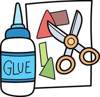Glue and scissors clip art vector