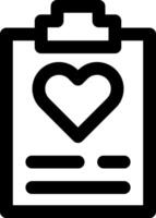 A heart icon on a clipboard vector