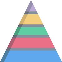 The pyramid of power, a pyramid with different colors vector