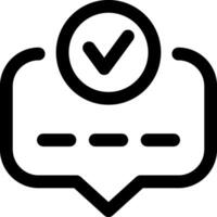 A black and white icon of a check mark vector