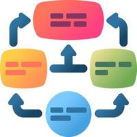 A circle with arrows pointing to different types of information vector